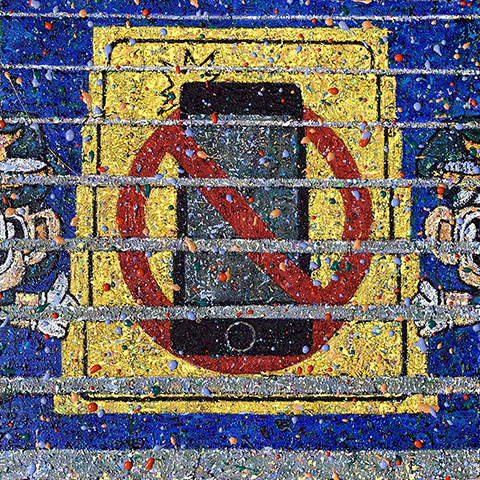 사진촬영금지, 캔버스에 수채와 구아슈, 아크릴릭 미디엄, 45.5×45.5cm, 2022